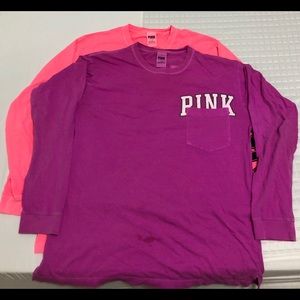 V.S. PINK LONG SLEEVELESS CAMPUS TEES